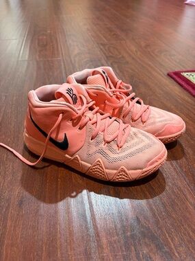 Nike Kyrie Coral Pink Basketball Sneakers with Black Swoosh